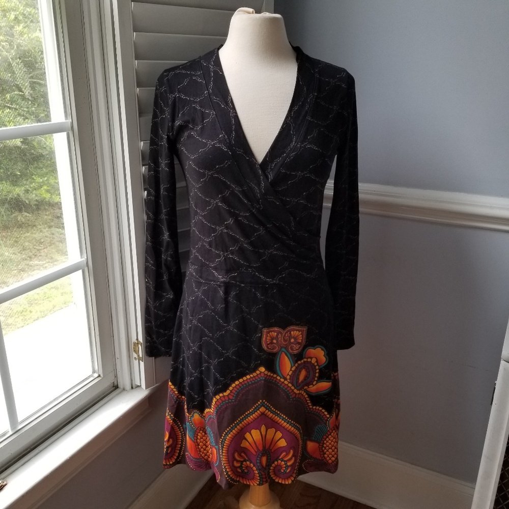 DESIGAUL FAUX WRAP DRESS Career Office - Picture 2 of 4